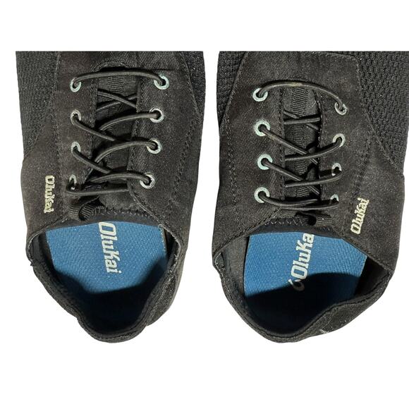 OluKai Nohea Moku Men's Slip On Sneakers Size 8.5 Black Drop In Heel Water Shoes - Picture 3 of 7